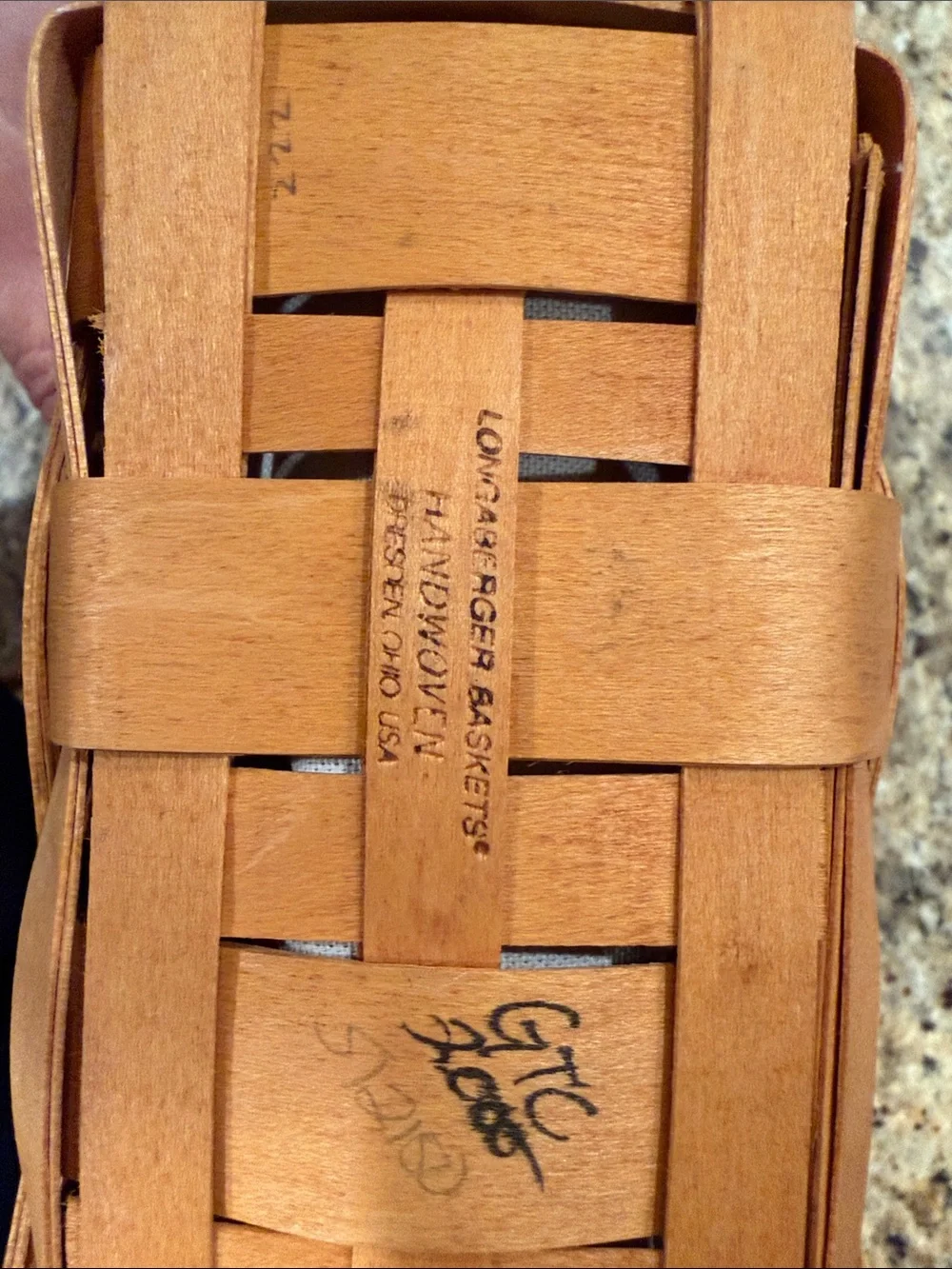 VTG Longaberger 2000 Medium Mail Basket with Fabric Liner Signed